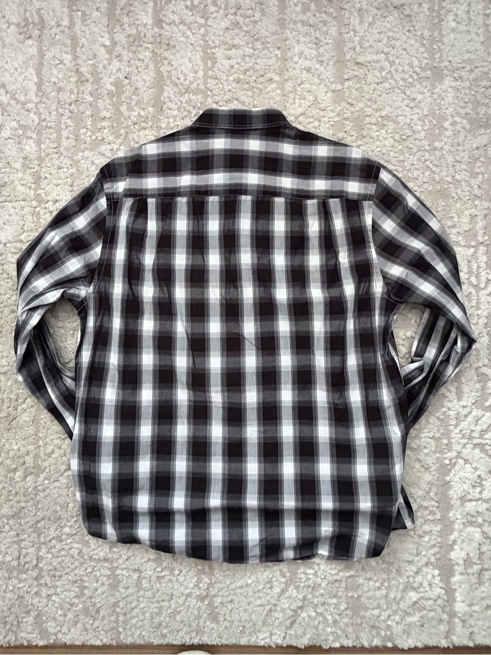 Alfani Men’s Black & White Plaid Button-Down Shirt - Picture 7 of 7